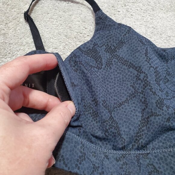 ALLFENIX Python Print Sports Bra Double Lined Wireless Padded Grey Women's Small - Picture 8 of 11